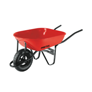 Carretilla 5.5 ft3 roja Neumática, bastidor tubular, Pretul
