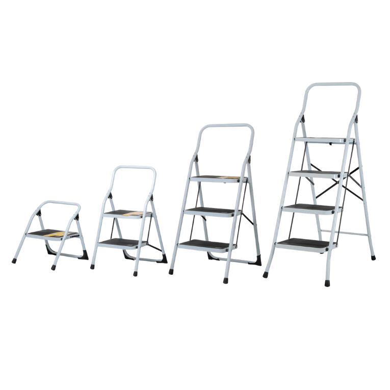 Escalerillas plegables de acero, tipo III, 150 kg, Pretul - 4 peldaños